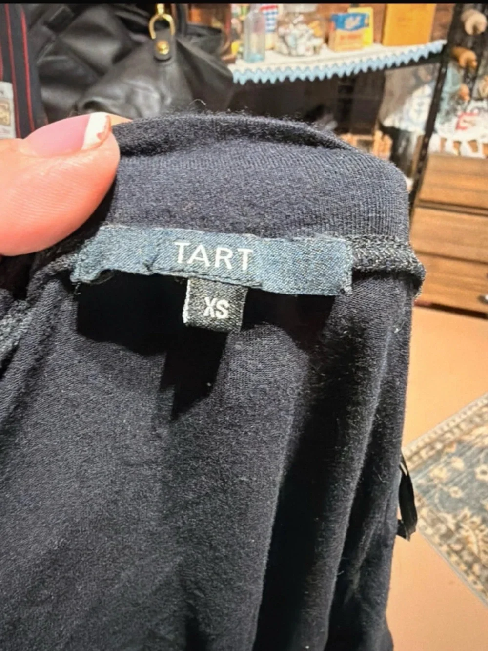 Tart Black Long Sleeve Tie-Waist Wrap Robe